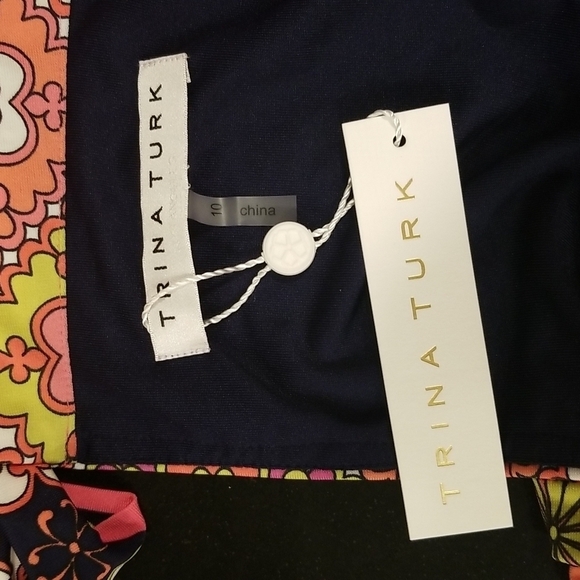 💕TRINA TURK💕 Print Jersey Halter Swim Cover-Up Dress 10 Large L NWT - Picture 13 of 16